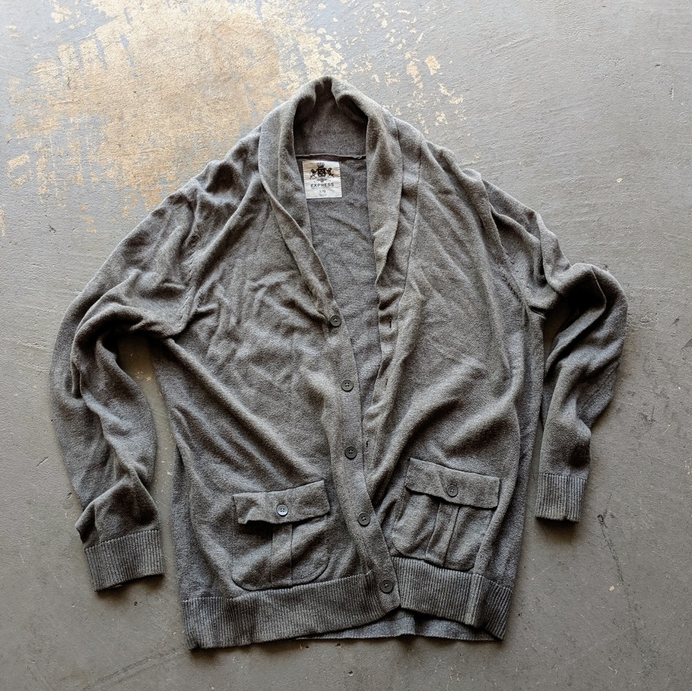 Express grey sweater cardigan